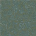 Floral green wallpaper with textile texture · Casamance Broderies 76961018
