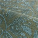 Floral green wallpaper with textile texture · Casamance Broderies 76961018