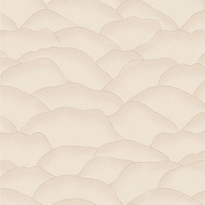 Papel pintado líneas onduladas beige sereno · Casamance Broderies 76971222
