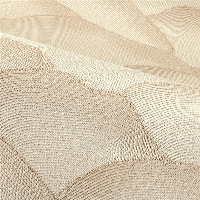 Wallpaper with overlapping wave forms in warm beige · Casamance Broderies 76971324