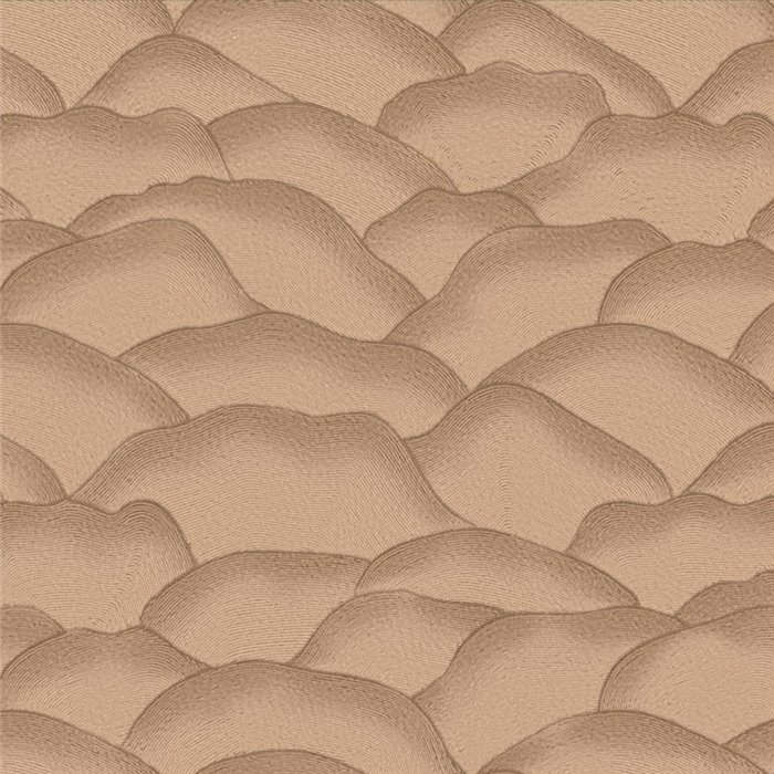 Wallpaper with overlapping waves in warm beige · Casamance Broderies 76971426