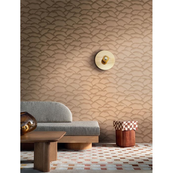 Papier peint à formes ondulées beige chaud · Casamance Broderies 76971426
