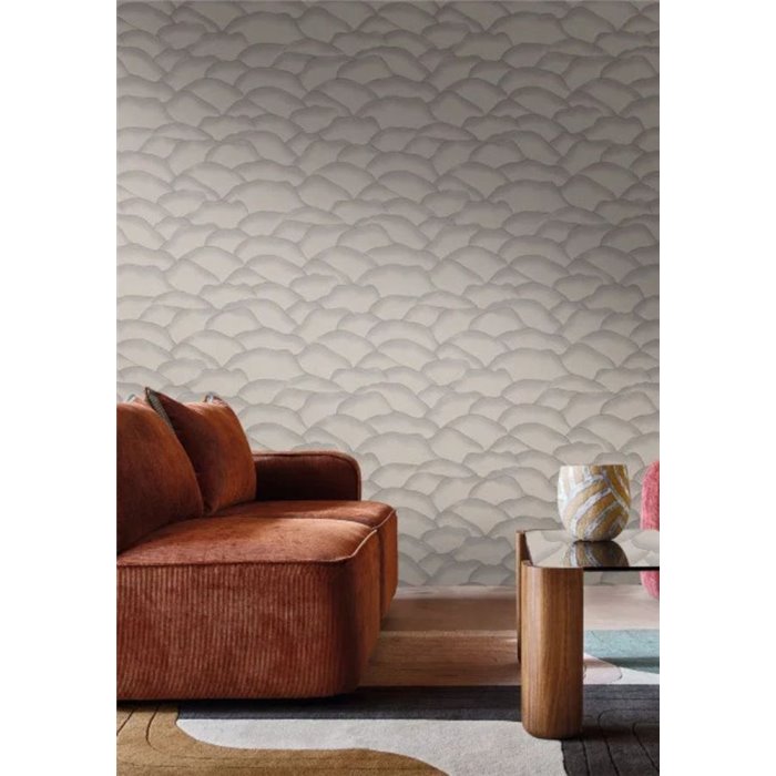 Papel pintado contemporáneo de ondas suaves · Casamance Broderies 76971528
