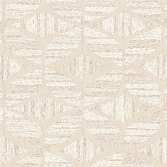 Papel pintado geométrico beige de textura textil · Casamance Broderies 76982038