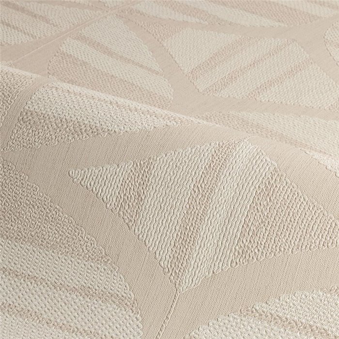 Geometrische beige Tapete mit Textiltextur · Casamance Broderies 76982038