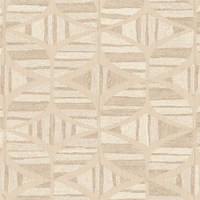Papier peint géométrique à losanges beige sable · Casamance Broderies 76982140