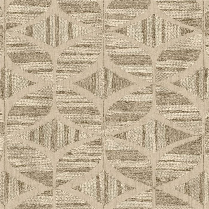Papel pintado geométrico beige cálido · Casamance Broderies 76982344