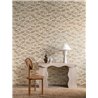 Papel pintado geométrico beige cálido · Casamance Broderies 76982344