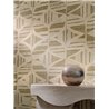 Papel pintado geométrico beige cálido · Casamance Broderies 76982344