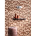 Papel pintado geométrico en marrón y beige · Casamance Broderies 76982752