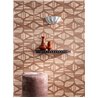 Papier peint géométrique en marron et beige · Casamance Broderies 76982752