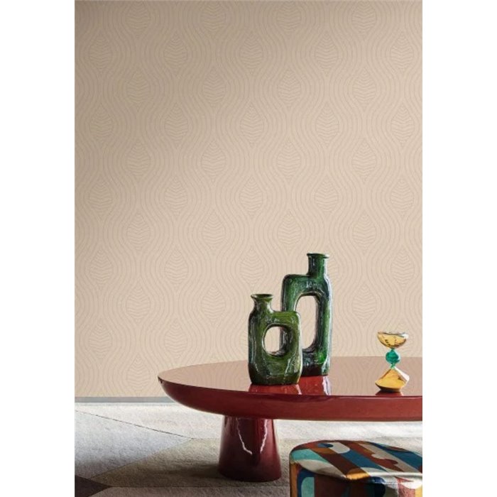 Wallpaper with contemporary embossed curved lines · Casamance Broderies 76992956