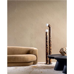 Papel pintado moderno con formas onduladas en relieve 2