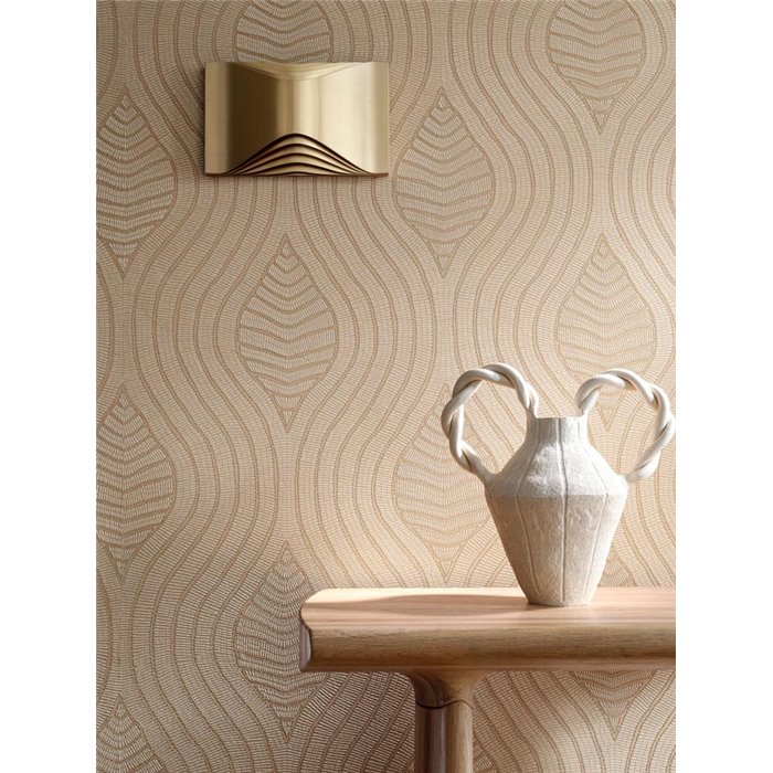 Wallpaper with modern wavy shapes in relief · Casamance Broderies 76993364