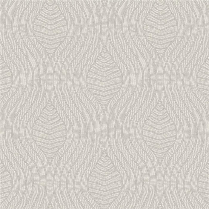 Papel pintado de hojas alargadas en beige grège · Casamance Broderies 76993466