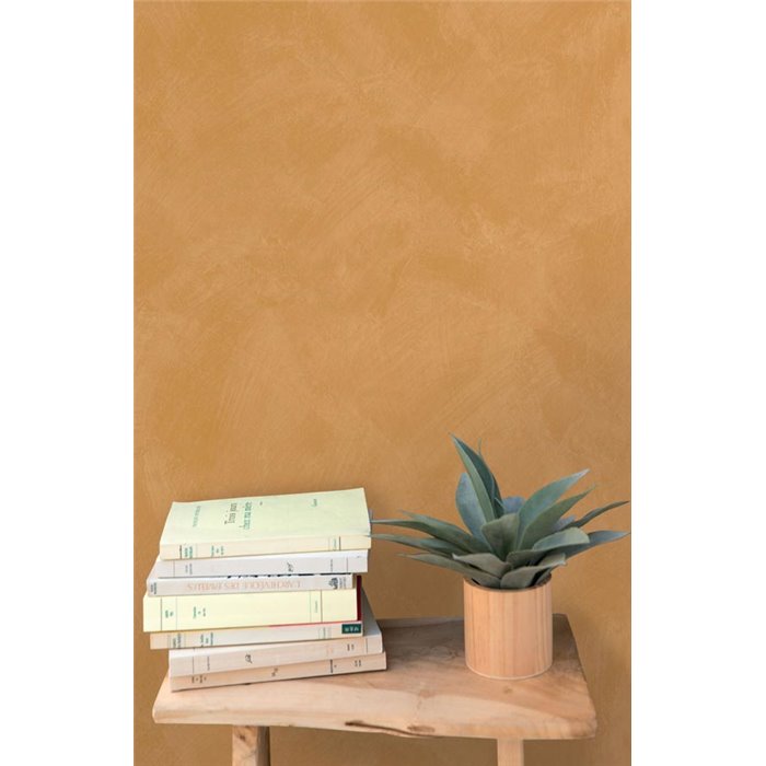 Ocher wallpaper with soft stucco effect · Caselio Chalk 106082365