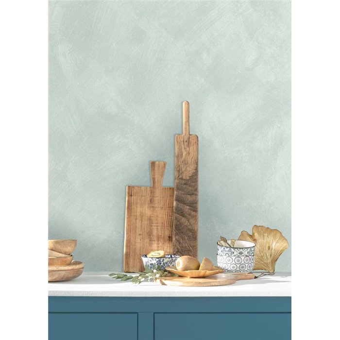 Papel pintado textura de estuco verde suave · Caselio Chalk 106086100
