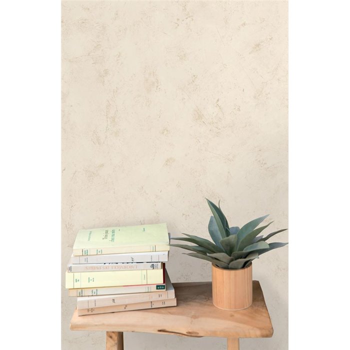 Papier peint effet plâtre beige clair · Caselio Chalk 106990000