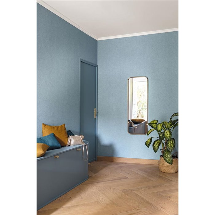 Papier peint bleu effet textile · Caselio Maison Simeon 103226230