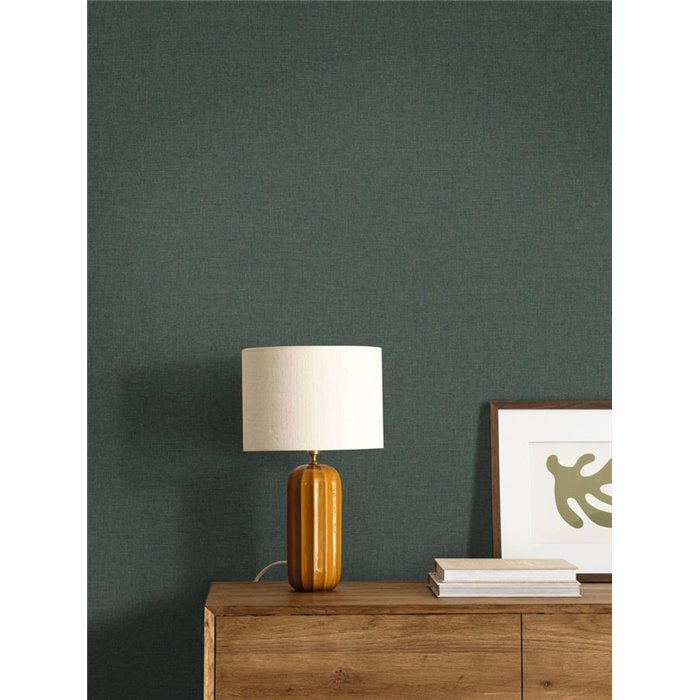 Green Gray Textile Effect Wallpaper · Caselio Maison Simeon 103236725
