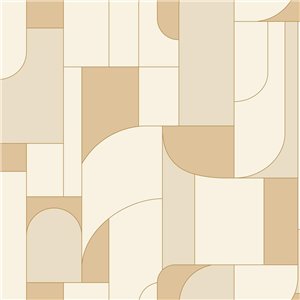 Papel pintado geométrico beige contemporáneo