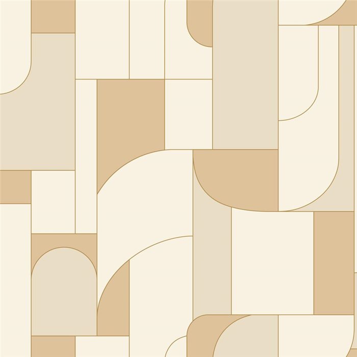 Papel pintado geométrico beige contemporáneo · Caselio Maison Simeon 107390387