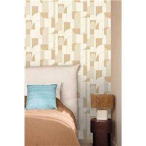 Papel pintado geométrico beige contemporáneo 2