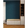 Papel pintado geométrico azul con acentos dorados · Caselio Maison Simeon 107390652
