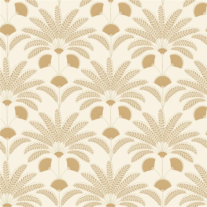 Art Deco wallpaper with stylized plant motifs · Caselio Maison Simeon 107400103