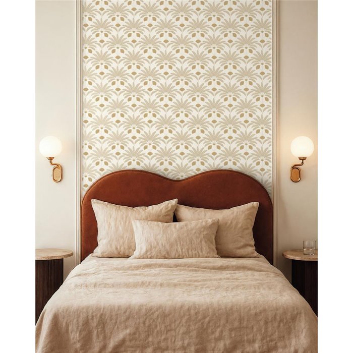 Art Deco wallpaper with stylized plant motifs · Caselio Maison Simeon 107400103