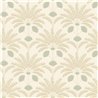 Papel pintado floral estilizado en verde eucalyptus
