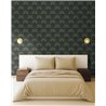 Wallpaper with stylized leaves and fan motifs · Caselio Maison Simeon 107400614