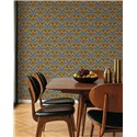 Papel pintado con patrón art déco vegetal · Caselio Maison Simeon 107400728