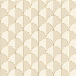 Papel pintado geométrico de escamas beige