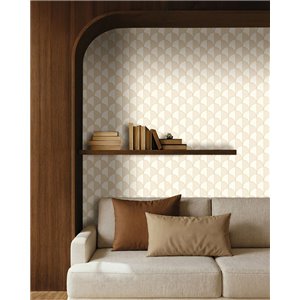 Papel pintado geométrico de escamas beige 2