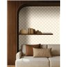 Papel pintado geométrico de escamas beige · Caselio Maison Simeon 107410103