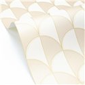 Beige geometric scale pattern wallpaper · Caselio Maison Simeon 107410103