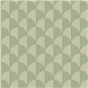 Papel pintado geométrico Art Déco verde y dorado · Caselio Maison Simeon 107414018