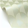 Papel pintado geométrico Art Déco verde y dorado · Caselio Maison Simeon 107414018