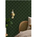 Papel pintado Art Déco con arcos dorados sobre verde · Caselio Maison Simeon 107414126