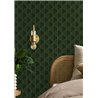Art Deco wallpaper with golden arches on green · Caselio Maison Simeon 107414126