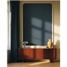 Elegant geometric wallpaper in blue and gold · Caselio Maison Simeon 107416131