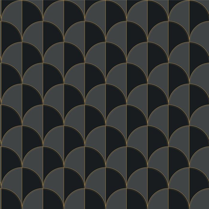 Papel pintado geométrico con líneas doradas · Caselio Maison Simeon 107419043
