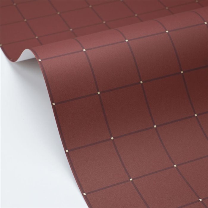 Papel pintado de cuadros marrones y detalles dorados · Caselio Maison Simeon 107428190