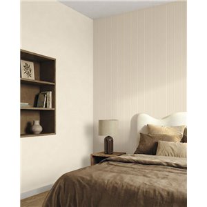 Papel pintado de rayas beige clásicas 2