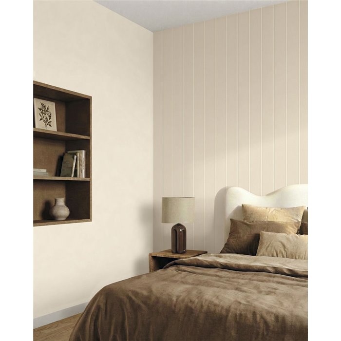 Papel pintado de rayas beige clásicas · Caselio Mix & Stripes 107751109