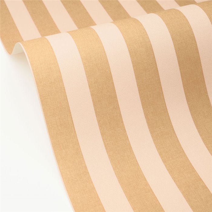 Beige striped wallpaper with textile effect · Caselio Mix & Stripes 107764028