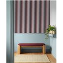 Papel pintado de rayas burdeos y azul con efecto textil · Caselio Mix & Stripes 107766089