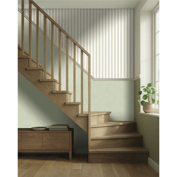 Papel pintado de rayas clásicas con efecto textil · Caselio Mix & Stripes 107767073