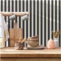 Papel pintado de rayas clásicas blancas y negras · Caselio Mix & Stripes 107769001